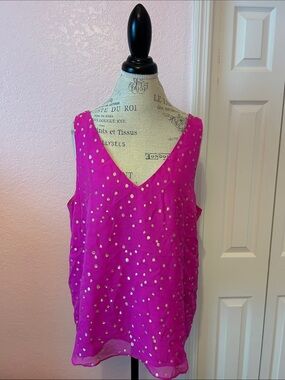 Lilly Pulitzer Hot Pink Sequin V-Neck Camisole
